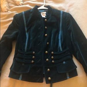 Victorian military velvet emerald green blazer
